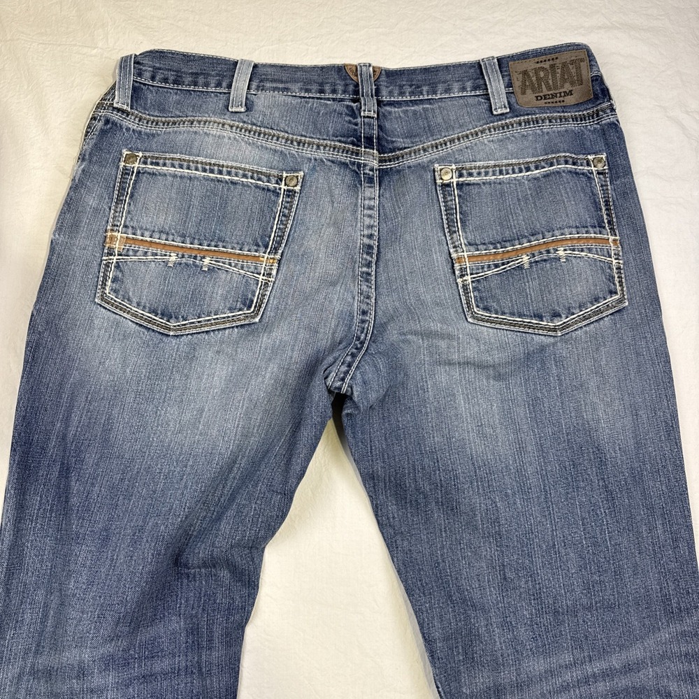 Ariat M4 JEANS MENS 38/33.5 Relaxed Straight Leg Workwear Blue Jeans